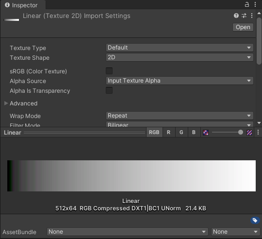 线性空间(从左到右线性空间下从0增长到1)